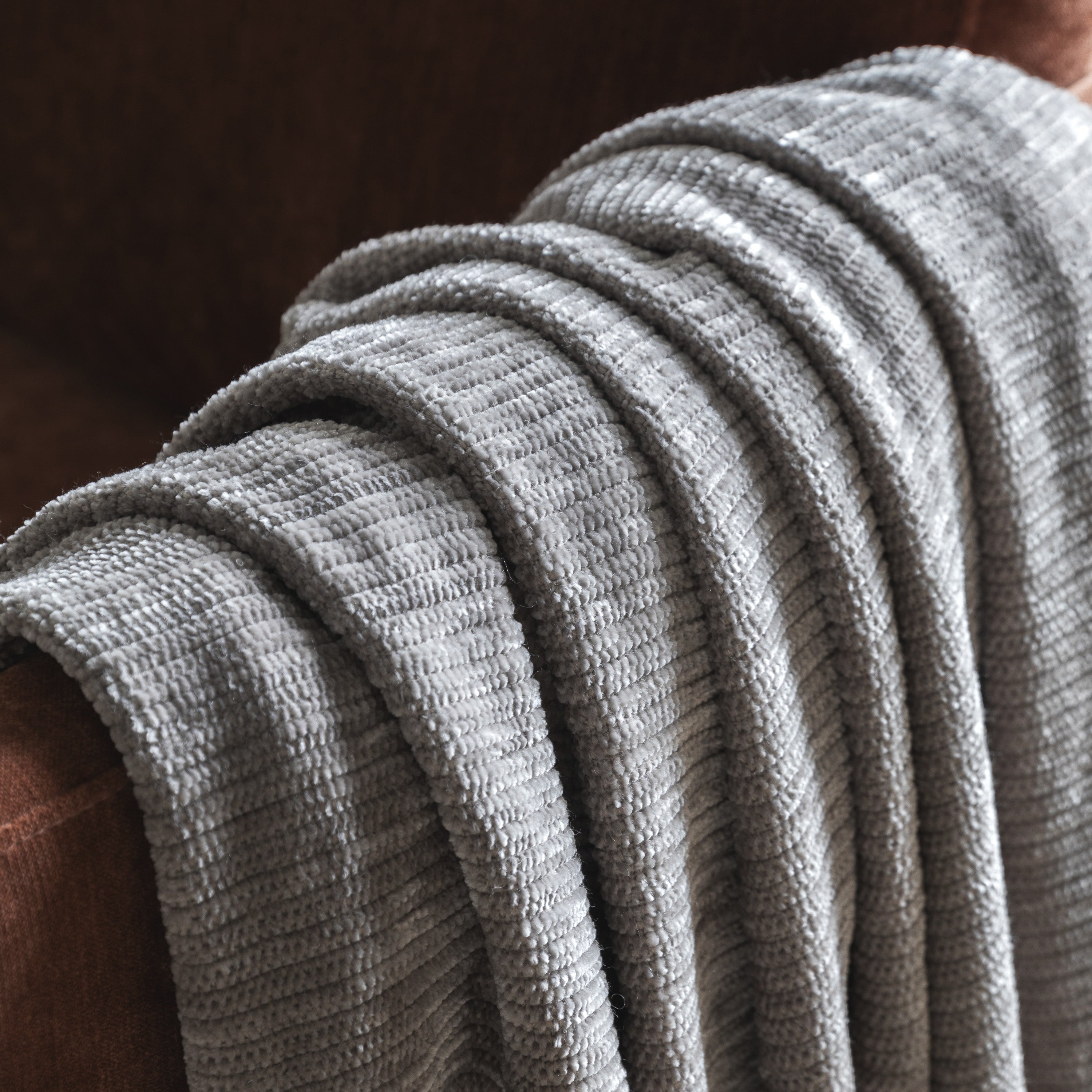 Willow Grey Chenille Throw